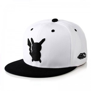 Кепка з прямим козирком Снепбек Пікачу білого кольору