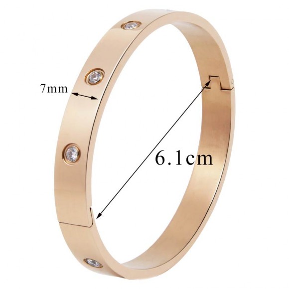 Женский браслет из нержавеющей стали с кристаллами