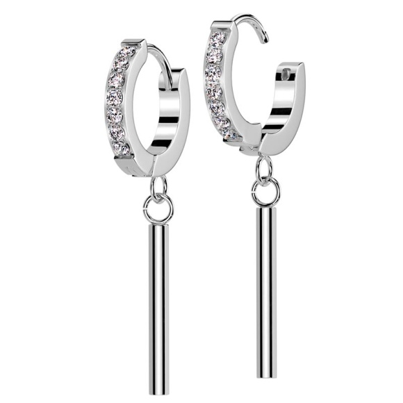 Серьги подвески из стали Spikes SE4873 палочка