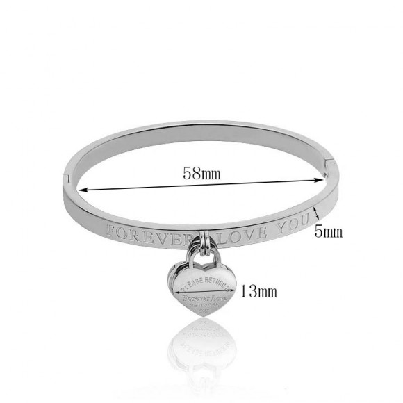 Женский браслет из нержавеющей стали Сердце forever love New York