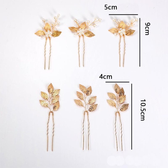 Набор шпилек для волос Золотой шелест 6 шт Набор шпилек для волос Золотой шелест 6 шт