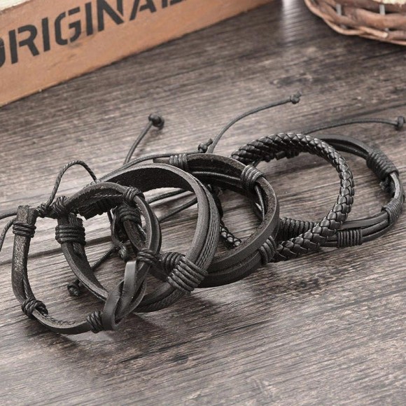 Кожаный браслет Rope Bracelet (набор из 5 шт) Кожаный браслет Rope Bracelet (набор из 5 шт)