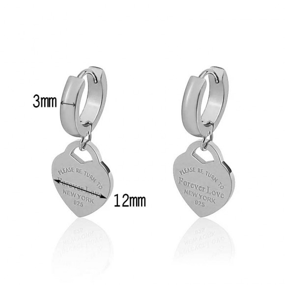 Серьги кольца Сердце forever love New York