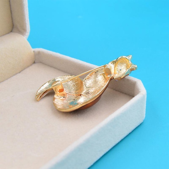 Брошь Лиса коричневая