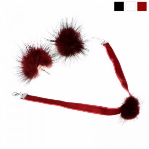 Набір прикрас: чокер і сережки з норки.