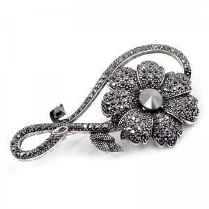 Брошь с марказитами Цветок Брошь с марказитами Цветок