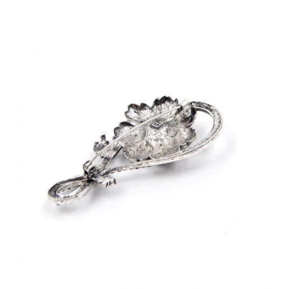 Брошь с марказитами Цветок