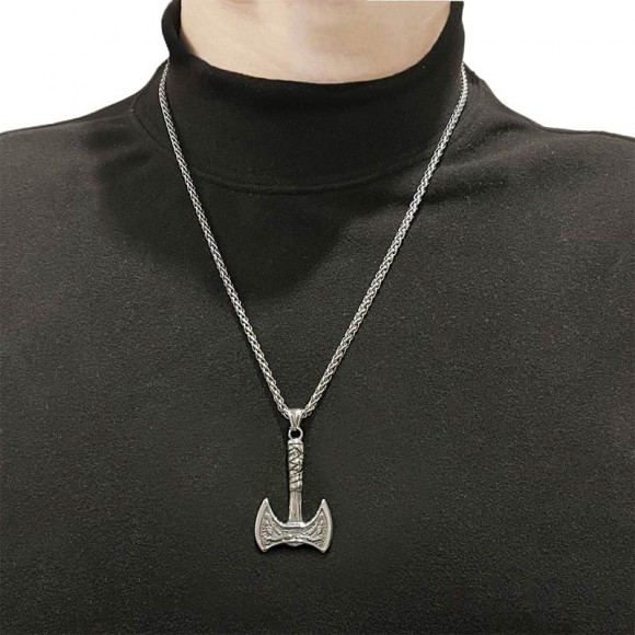 Кулон в стиле викингов двойной Топор Кулон в стиле викингов двойной Топор