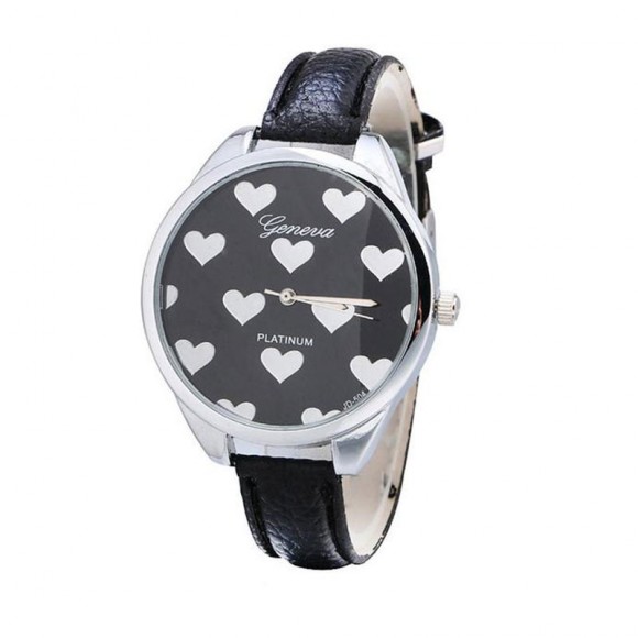 Женские часы с кожаным ремешком Geneva Сердце 
