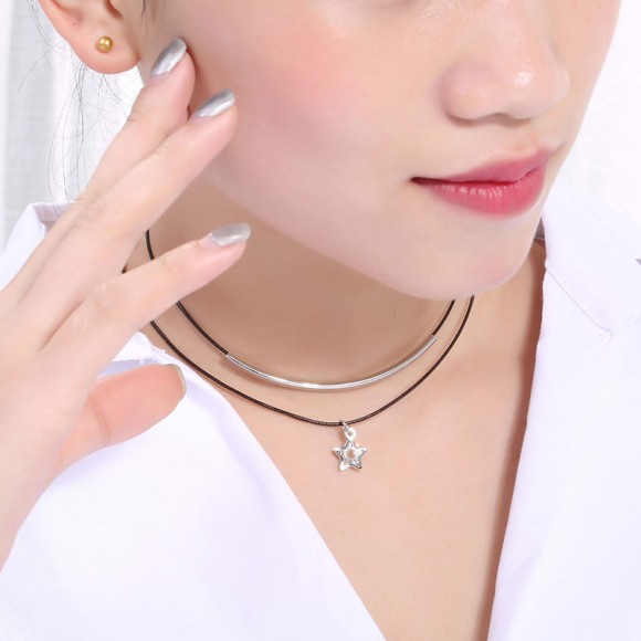 Чокер кожаный Звёздочка