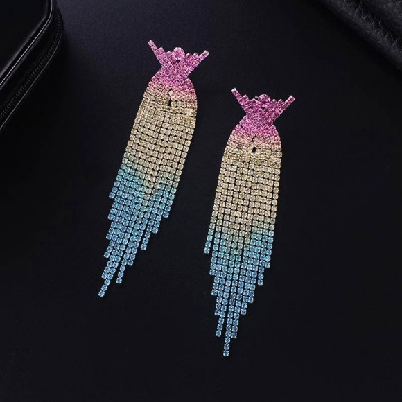 Вечерние длинные серьги Цветные Вечерние длинные серьги Цветные