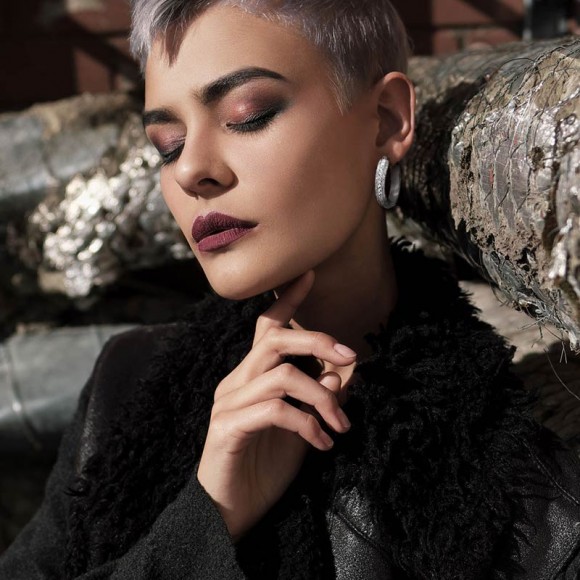 Сережки кільця зі сталі Spikes SE0280