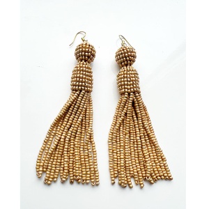 Сережки довгі з бісеру Oscar de la renta Gold Сережки довгі з бісеру Oscar de la renta Gold