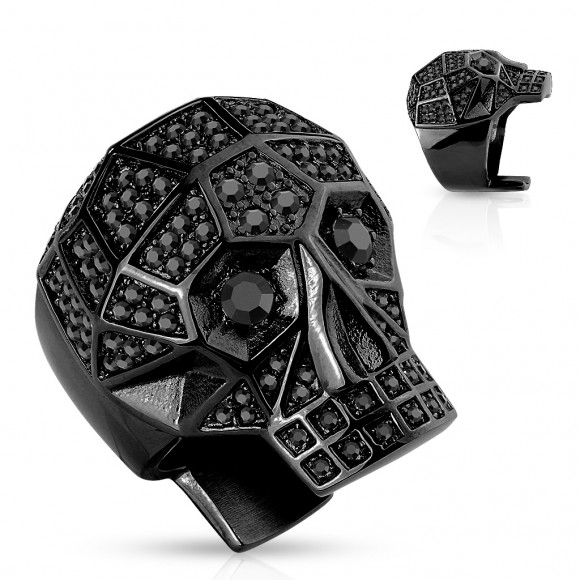 Кільце зі сталі Spikes Грань Черепа Кільце зі сталі Spikes Грань Черепа