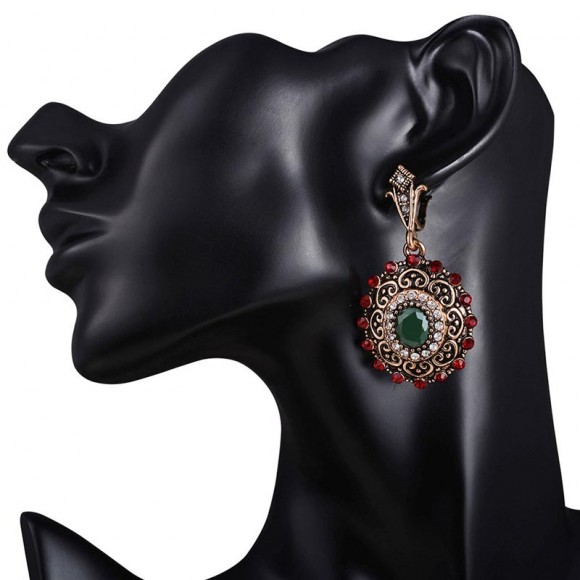 Серьги подвески с зелёным камнем Элмас Серьги подвески с зелёным камнем Элмас