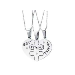 Кулон парный Best Friend Forever Пазл кулон для друзей тройной Кулон парный Best Friend Forever Пазл кулон для друзей тройной