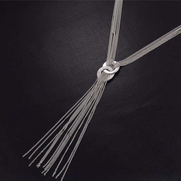 Колье длинное с цепочками Скайлер