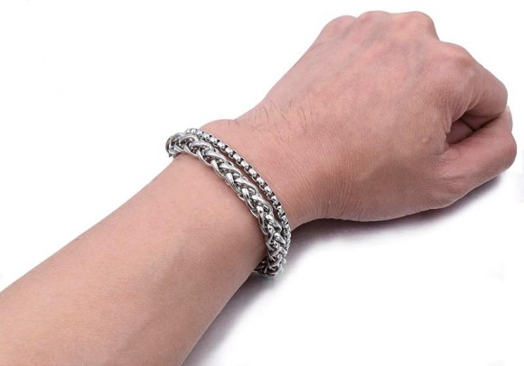 Браслет из стали Двойное плетения Браслет из стали Двойное плетения