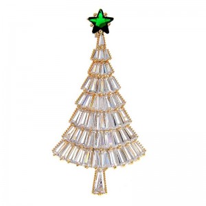 Брошь новогодняя Елка Кристалл Элит