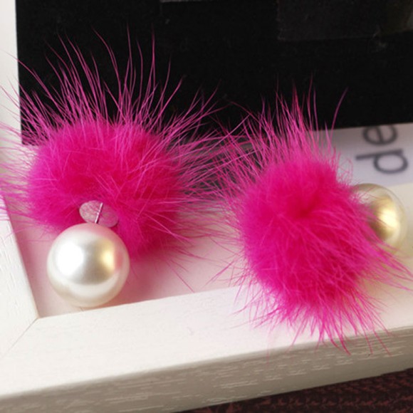 Серьги гвоздики с мехом норки Жемчужина Серьги гвоздики с мехом норки Жемчужина