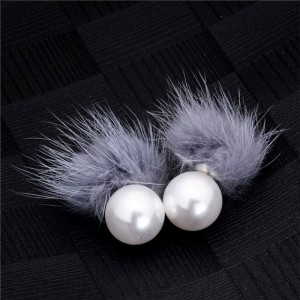 Серьги гвоздики с мехом норки Жемчужина Серьги гвоздики с мехом норки Жемчужина