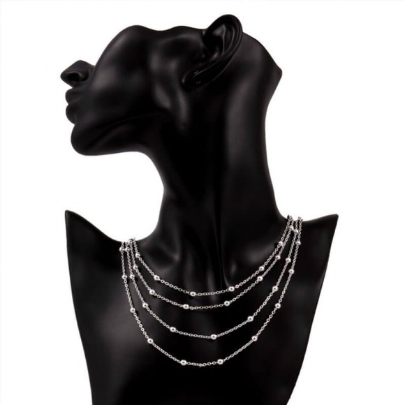 Колье с шариками Ball посеребренное