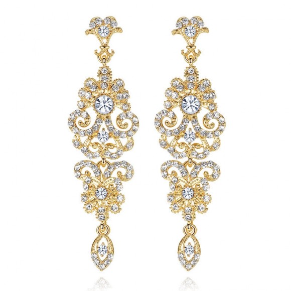 Вечірні сережки з камінням Lale