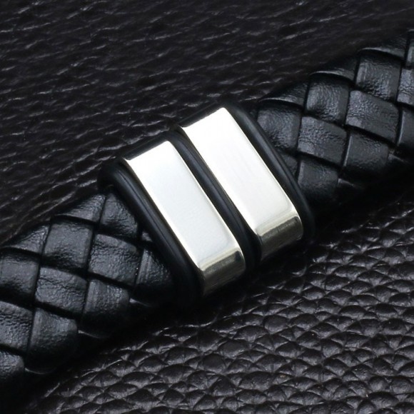 Мужской кожаный браслет Titanium steel Мужской кожаный браслет Titanium steel