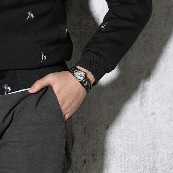 Кожаный браслет с Игральными картами