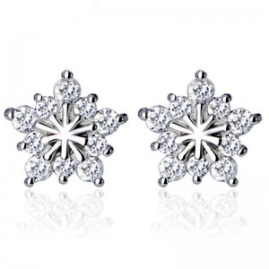 Серьги гвоздики Crystal Star посеребренные Серьги гвоздики Crystal Star посеребренные