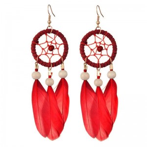 Серьги с перьями Ловец снов Серьги с перьями Ловец снов