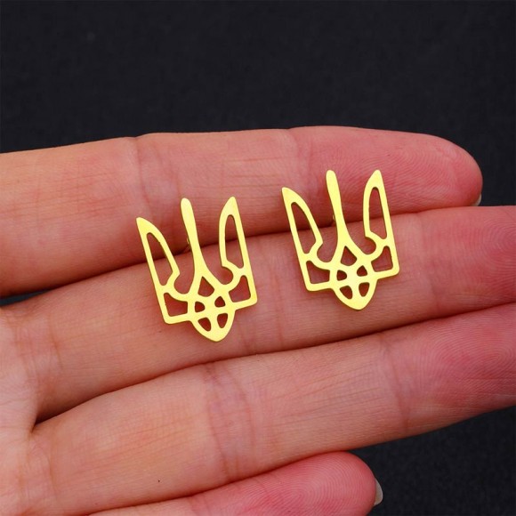 Сережки з нержавіючої сталі Герб України