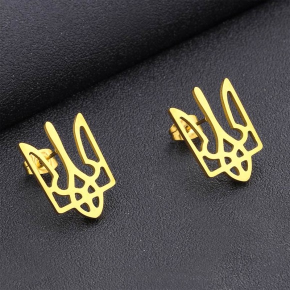 Сережки з нержавіючої сталі Герб України