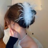Заколка для волос крабик с перьями с цепочками