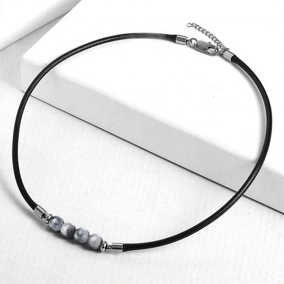 Мужской чокер с серым мрамором Мужской чокер с серым мрамором