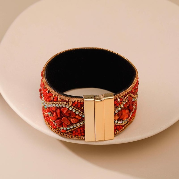 Жіночий браслет крихта мікс Корал