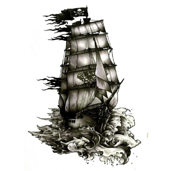 Временное тату — Корабль пиратов HB — 872