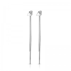 Длинные серьги с цепочками из стали Spikes треугольник SE3809 Длинные серьги с цепочками из стали Spikes треугольник SE3809