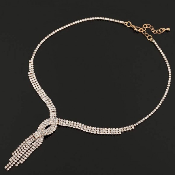 Колье Завиток с кристаллами Колье Завиток с кристаллами