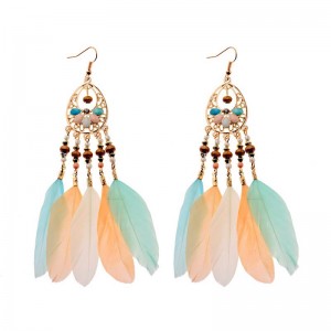 Серьги с перьями Изыск Серьги с перьями Изыск