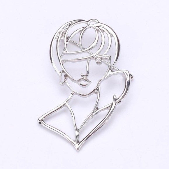 Брошь девушка стиль минимализм Брошь девушка стиль минимализм