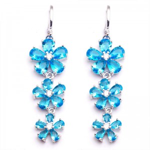 Длинные серьги Blue flowers Длинные серьги Blue flowers