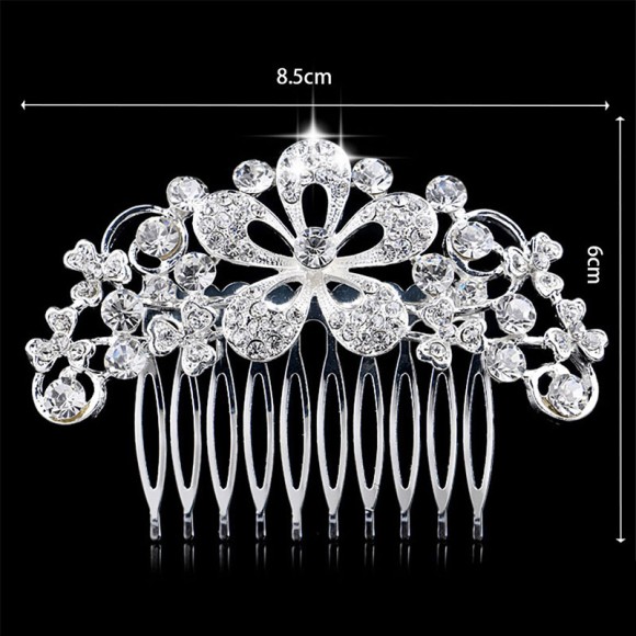 Гребінець для волосся Квітка з кристалами Гребінець для волосся Квітка з кристалами