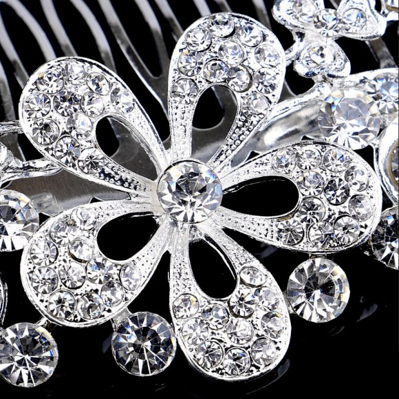 Гребінець для волосся Квітка з кристалами Гребінець для волосся Квітка з кристалами