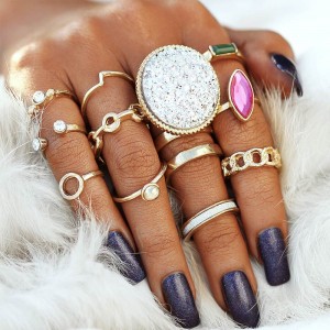 Кольца на фаланги пальцев Multicolour (набор 12 штук) Кольца на фаланги пальцев Multicolour (набор 12 штук)