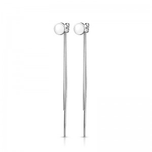 Длинные серьги с цепочками из стали Spikes круг SE3810 Длинные серьги с цепочками из стали Spikes круг SE3810