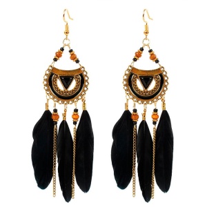 Сережки підвіски стиль бохо з пірʼям
