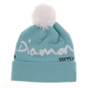 Шапка Diamond блакитна з білим помпоном Шапка Diamond блакитна з білим помпоном