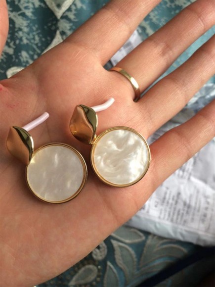 Серьги с перламутром Круги Серьги с перламутром Круги