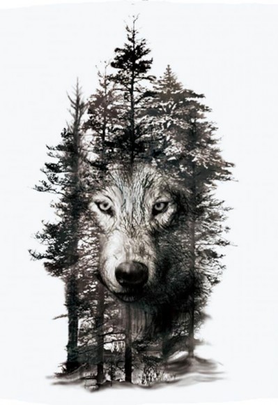 Тимчасове татуювання - Вовк у лісі LC - 574